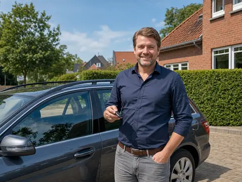 Verkäufer aus Köln mit dem verkauften Fahrzeug